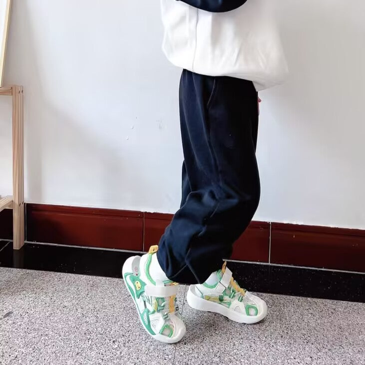 ™Walnut Duck - Resistant Green & White Breathable Mesh Toddler Sandals