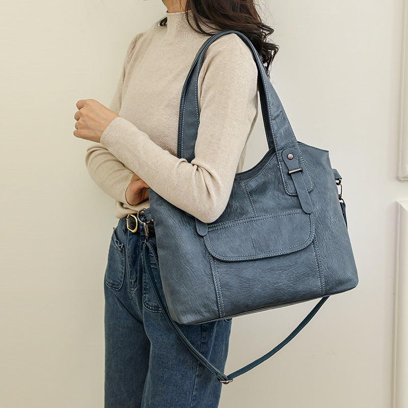 Modern soft leather crossbody bag
