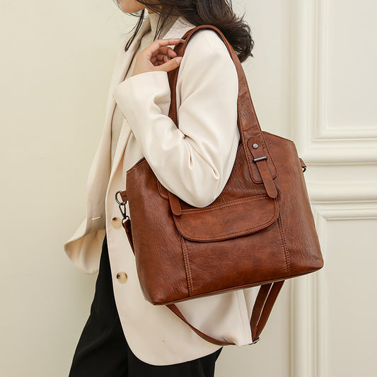 Modern soft leather crossbody bag