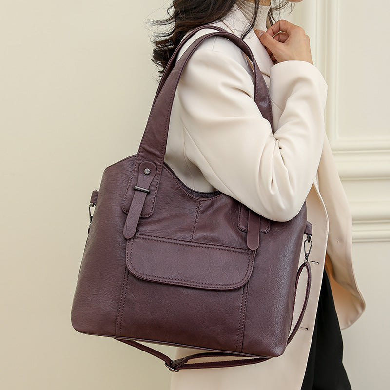 Modern soft leather crossbody bag