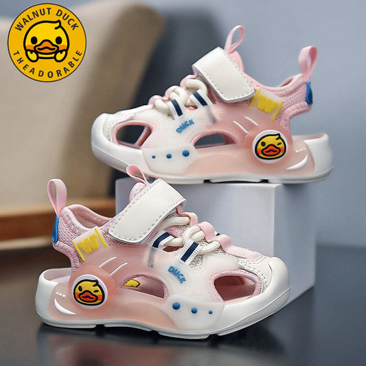 ™Walnut Duck-‌Pink Two-Tone Closed-Toe Reinforced Sandals