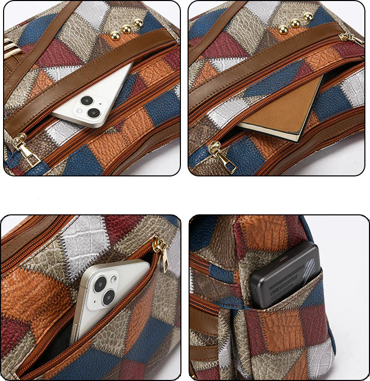 Color-Blocked Spacious Women's Handbag